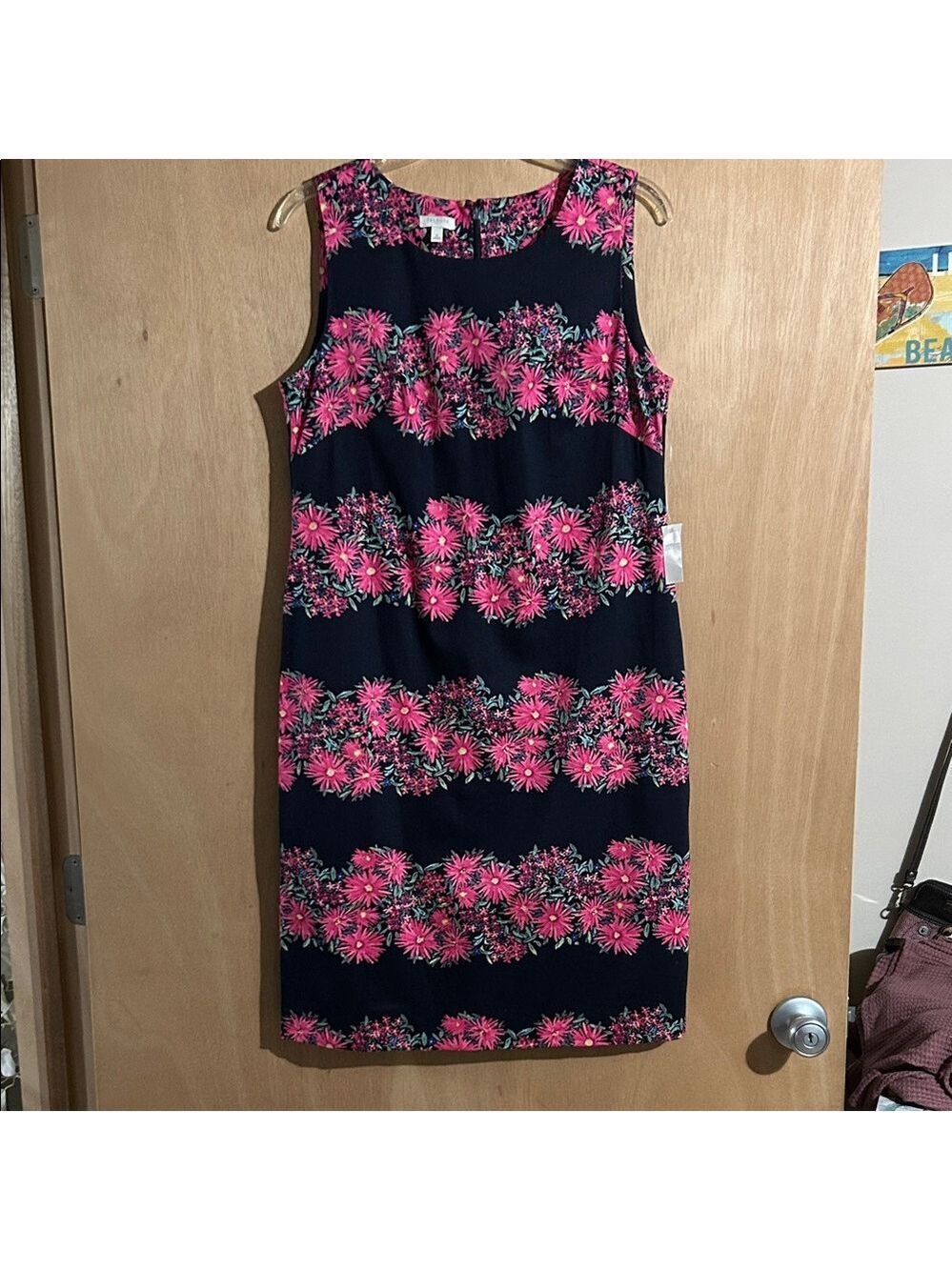 NWT Talbots Pink and Black Floral Mini Dress